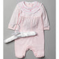 Baby Girls Smocked Cotton All In One On A Satin Padded Hanger (0-12 Months)-T20307