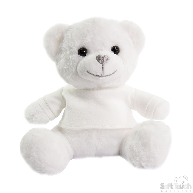 White Teddy Bear W/T Shirt -25cm - TB325-W