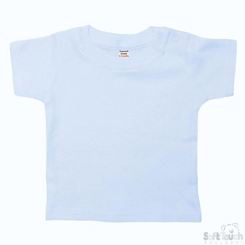 PLAIN BLUE TEE SHIRT (6-9 MONTHS) TS4653-B - Kidswholesale.co.uk