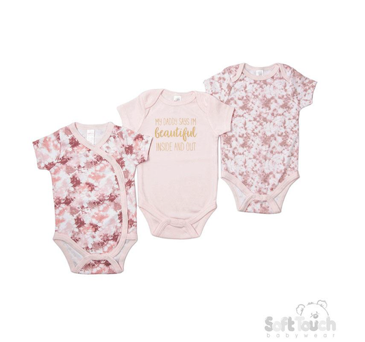 3 Assorted Bodysuits : CC01-BS-0-3m (Tye Dye)