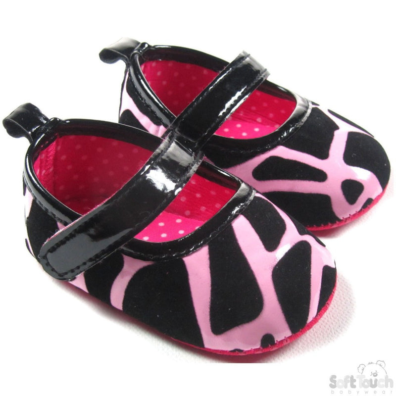 GIRLS PU/SUEDE ANIMAL PRINT SHOES: B1341-N