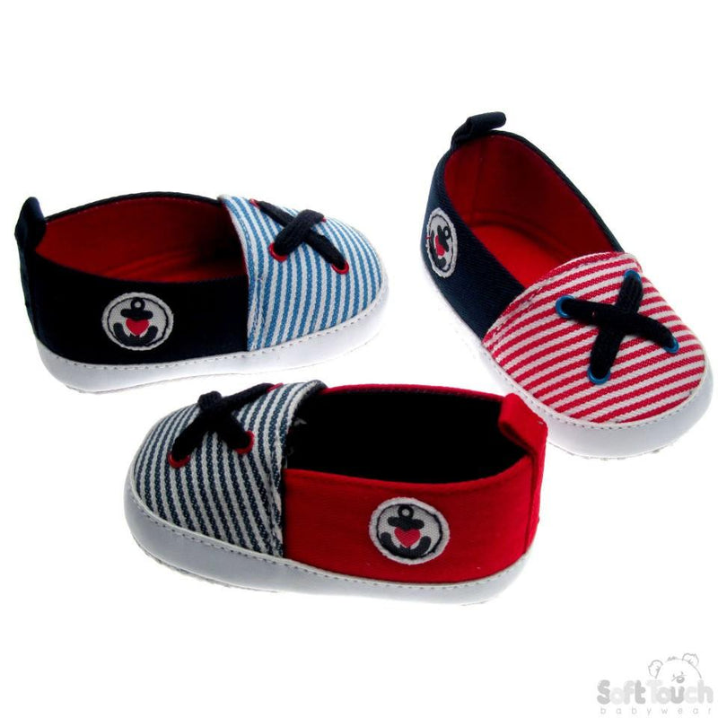 BOYS COTTON TWILL SLIP ON SHOES: B1349 - Kidswholesale.co.uk