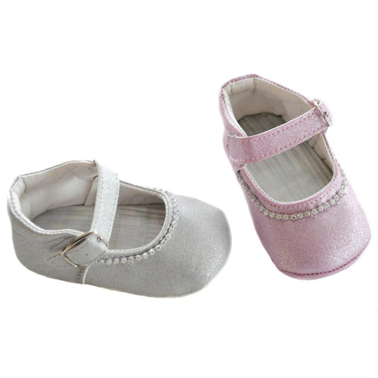 SUEDE GLITTER SHOES W/VELCRO STRAP & BUCKLE & DIAMONTE: B2180 - Kidswholesale.co.uk