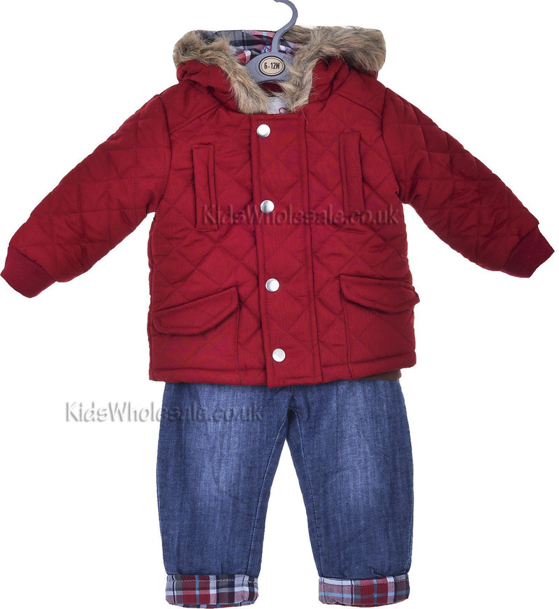 Baby Boys 3pce Jacket, Top & Jeans Set (6-24 Months)(j10213A) - Kidswholesale.co.uk