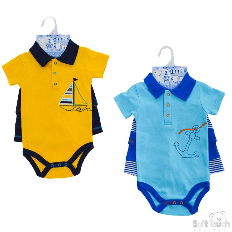 Boys Bodysuit & Shorts Set - NB-9M - BG112 - Kidswholesale.co.uk