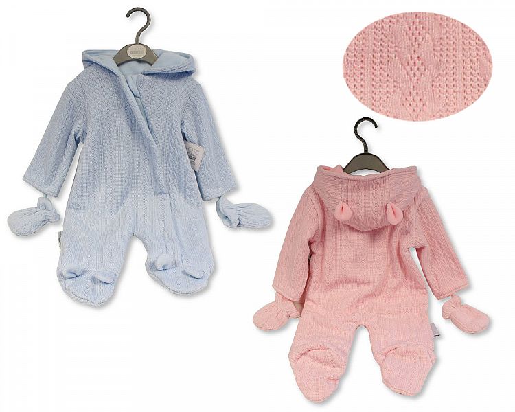 Baby Snowsuit/ Pramsuit - Pink and Sky (PK6) (NB-9m) BIS-2020-2475