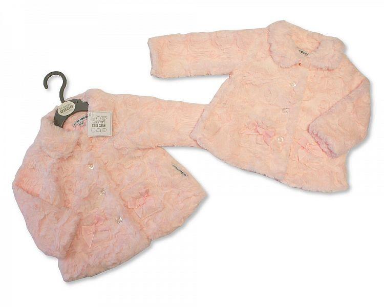 Furry Baby Girls Coat - 6-24 Months (BIS-2027-2055) - Kidswholesale.co.uk