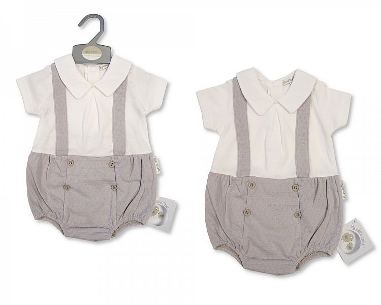 Baby Boys Romper - Grey (NB-6 Months) (PK6) Bis-2120-6019