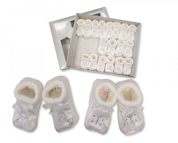 Baby Satin Booties-210w - Kidswholesale.co.uk