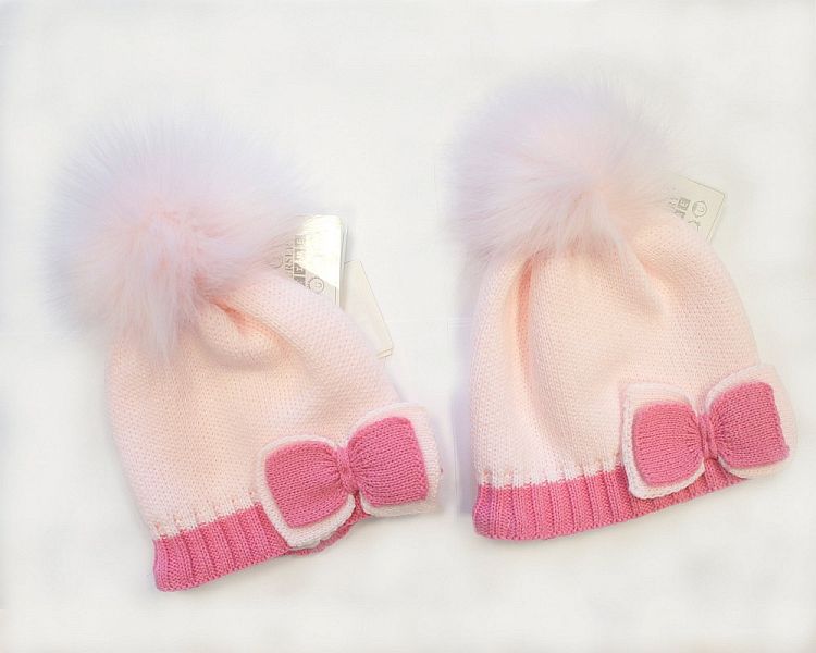 Baby Girls Pom-Pom Hat with Cotton Lining (0-18 Months) Bw-0503-0327p