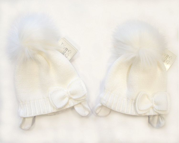 Baby Girls Pom-Pom Hat with Cotton Lining (0-18 Months) Bw-0503-0327w
