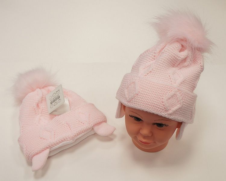 Baby Girls Pom-Pom Hat with Cotton Lining (0-18 Months)  Bw-0503-0459p