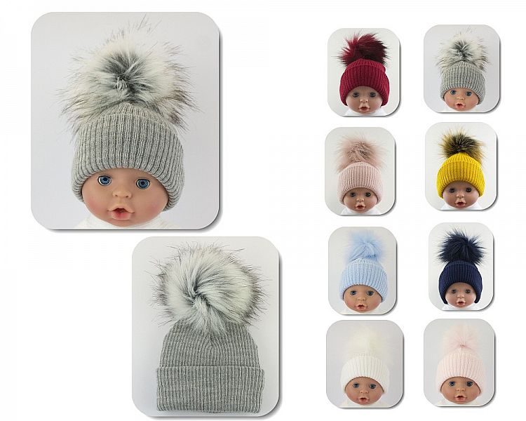 Baby Hat with Pom-Pom - 8 Colours - Extra Small-Bw-0503-0605-Es