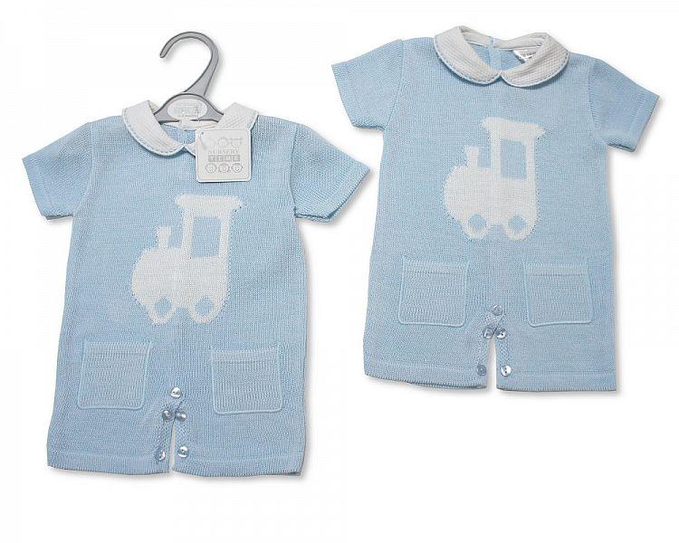 Baby Boys Knitted Romper - Train (NB-9 Months) Bw-10-076 - Kidswholesale.co.uk