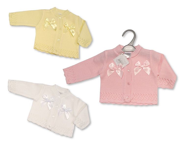 Knitted Baby Girls Cardigan with Bows (9-24 Months) (PK6) Bw-10-179