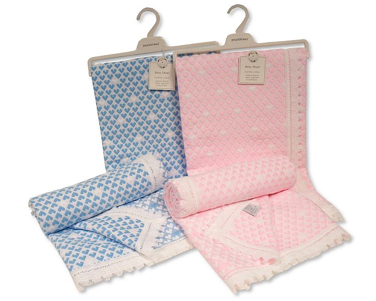 Baby Acrylic Hanger Shawl - Hearts - Bw-110-413