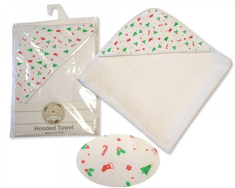 Baby Hooded Towel - Christmas - (BW-120-061Z) - Kidswholesale.co.uk