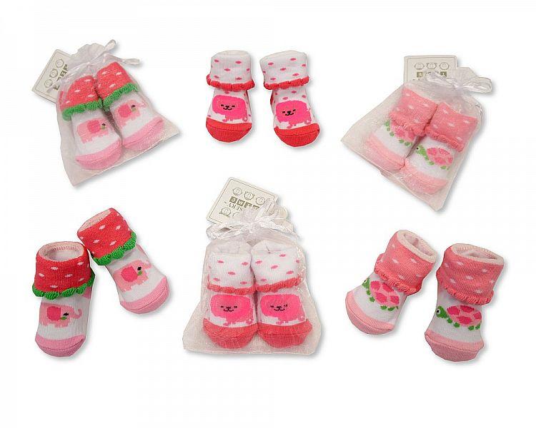 Baby Girls Socks in Mesh Bag BW-61-2153 - Kidswholesale.co.uk