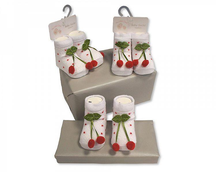 Baby Girls Socks - Cherry - NB [BW-61-2189] - Kidswholesale.co.uk