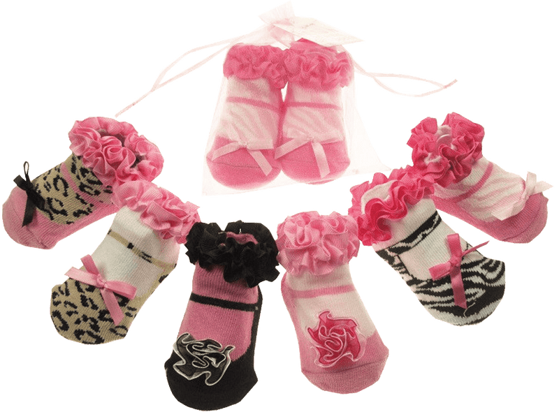 Girls Animal Socks (0-6 Months)(S98) - Kidswholesale.co.uk