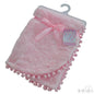 Pink High Pile Wrap W/Pom Pom Trim - FBP170-P - Kidswholesale.co.uk