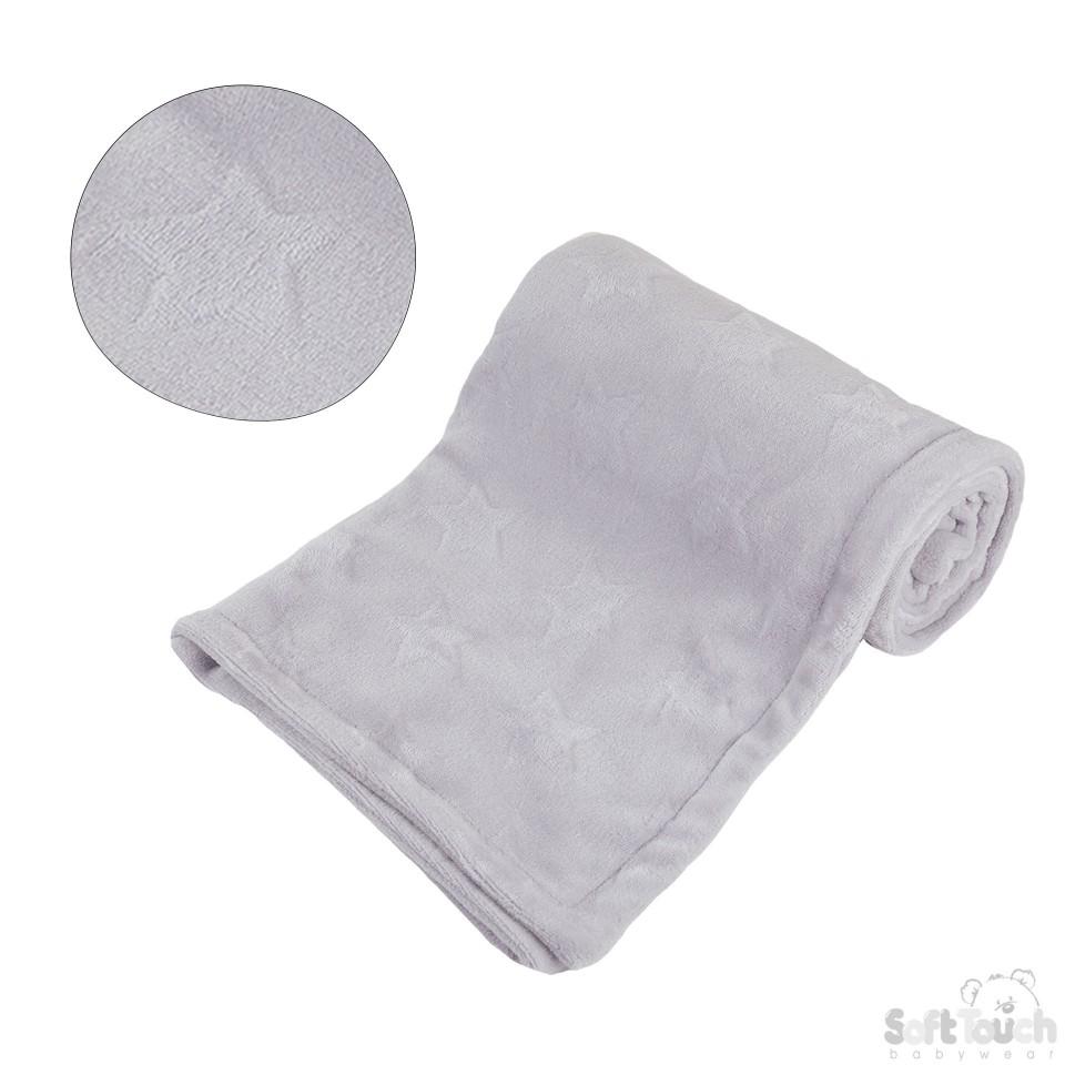 Baby Grey Embossed Wrap - Stars- FBP210g - Kidswholesale.co.uk
