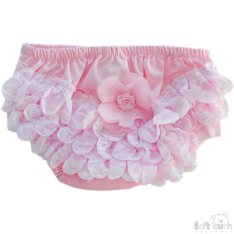 Cotton Frilly Pants (NB-18 Months)  FP14-P - Kidswholesale.co.uk