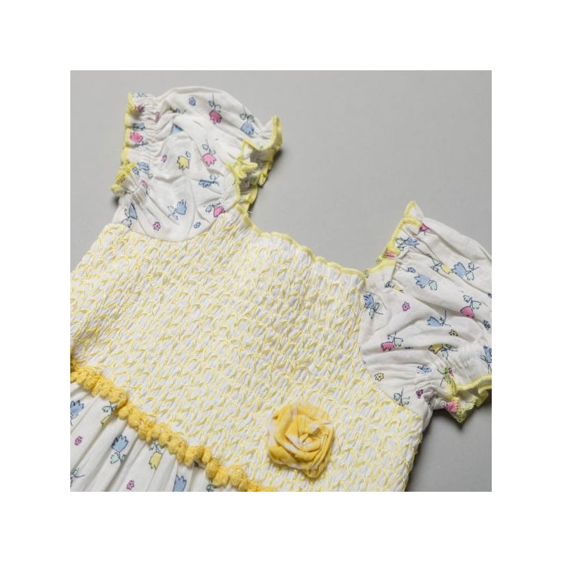 Girls Bobble Motif Smock Dress (3-11 Years) T20358YELLOW