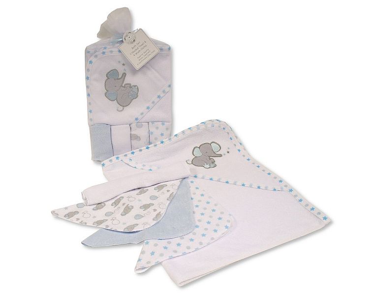 Baby Hooded Towel and Wash Cloth Set - Sky (PK6) Gp-25-1058s