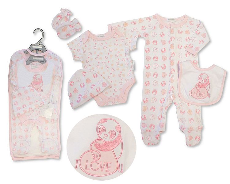 Baby Girls 5 pcs Layette Set - I Love You (NB to 6 Months) (PK6) Gp-25-1136