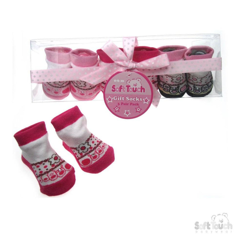 3 PACK GIRLS SOCKS: GS80 - Kidswholesale.co.uk