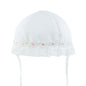 PLAIN WHITE SUMMER HAT W/FLOWER TRIM (0-24 MONTHS) H36 - Kidswholesale.co.uk
