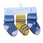 Triple Pack Boys Cotton Rich Socks - Yellow/Stars(0-12m) 24JTC8952