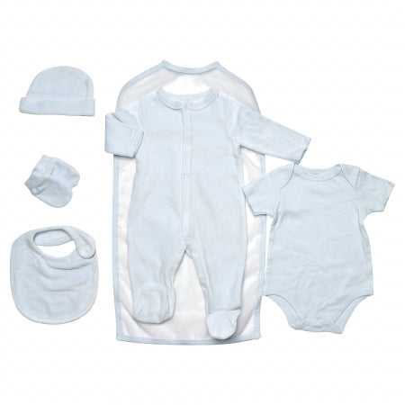 Plain Blue Baby Boys 5pc Gift Set Velour babygrow (0-3 & 3-6 Months) (PK6) 45JTC9192