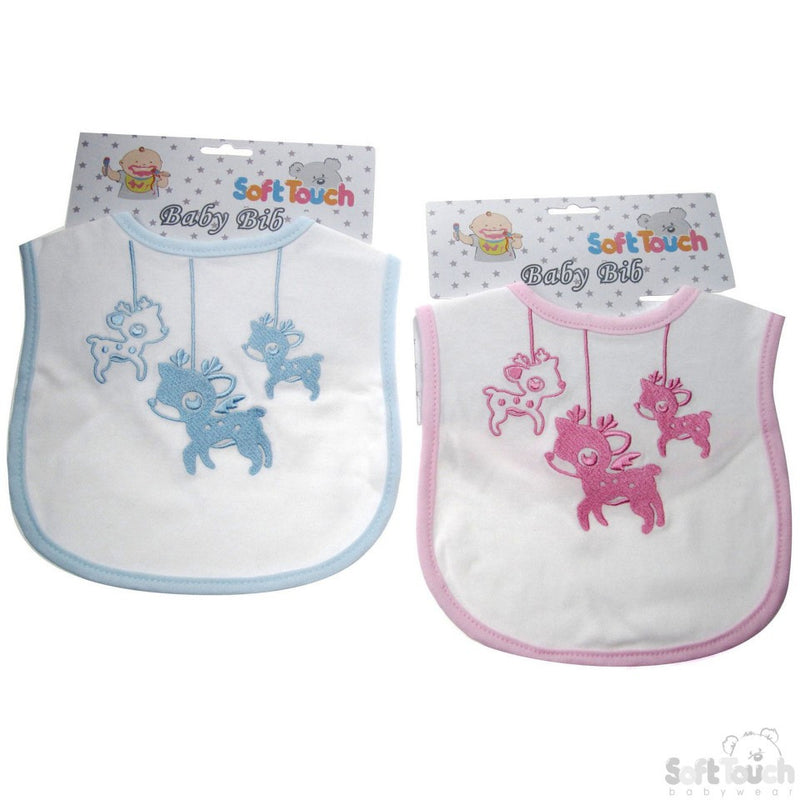 Emb. Baby Bibs 'Rocking Deer' P3602