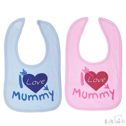 “I Love Mummy” Cotton Bib: P3606-M - Kidswholesale.co.uk