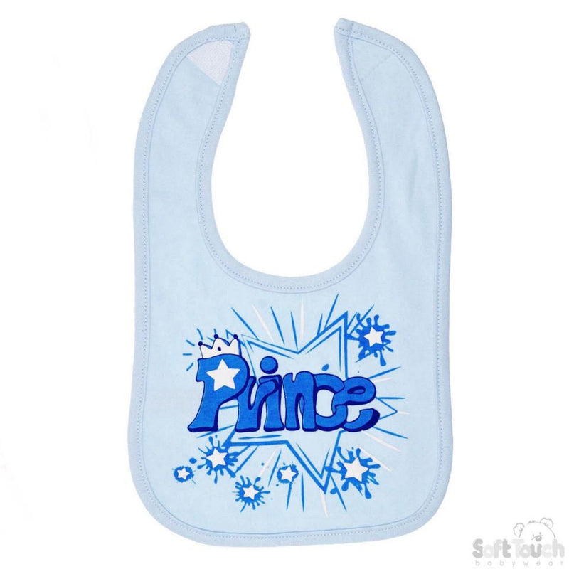 Printed Prince Velcro Bib: P4710-B - Kidswholesale.co.uk