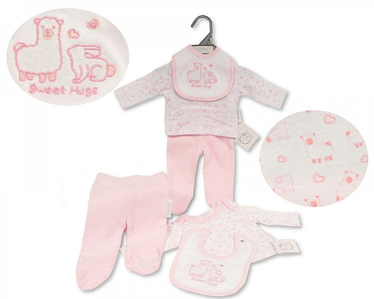 Premature Baby Girls 3 pcs Set - Sweet Hugs (3-5 and 5-8 Lbs) (PK6) Pb-20-371p