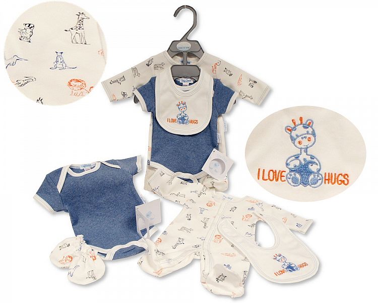 Premature Baby Boys 4 pcs Set - I Love Hugs (3-5 to 5-8Lbs) (PK6) Pb-20-583