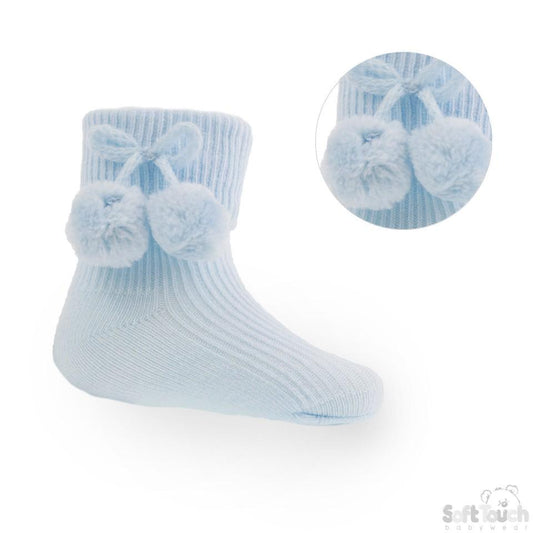 Pom Pom Socks-0-18 Months-S10-B - Kidswholesale.co.uk