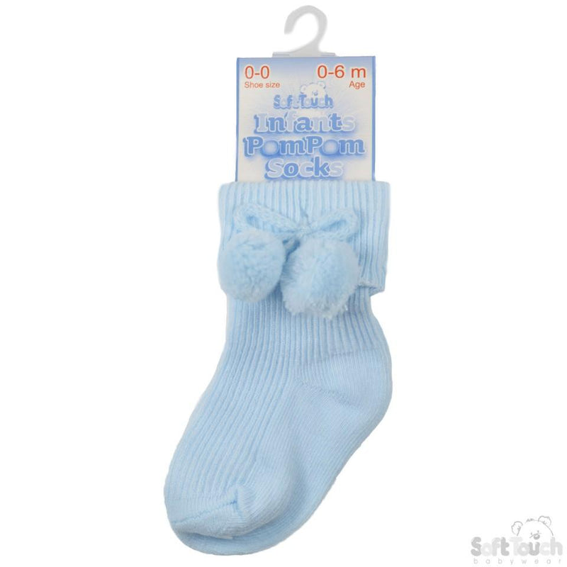 Pom Pom Socks-0-18 Months-S10-B - Kidswholesale.co.uk