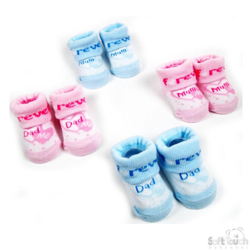 BABY SOCKS  MUM DAD S234 - Kidswholesale.co.uk