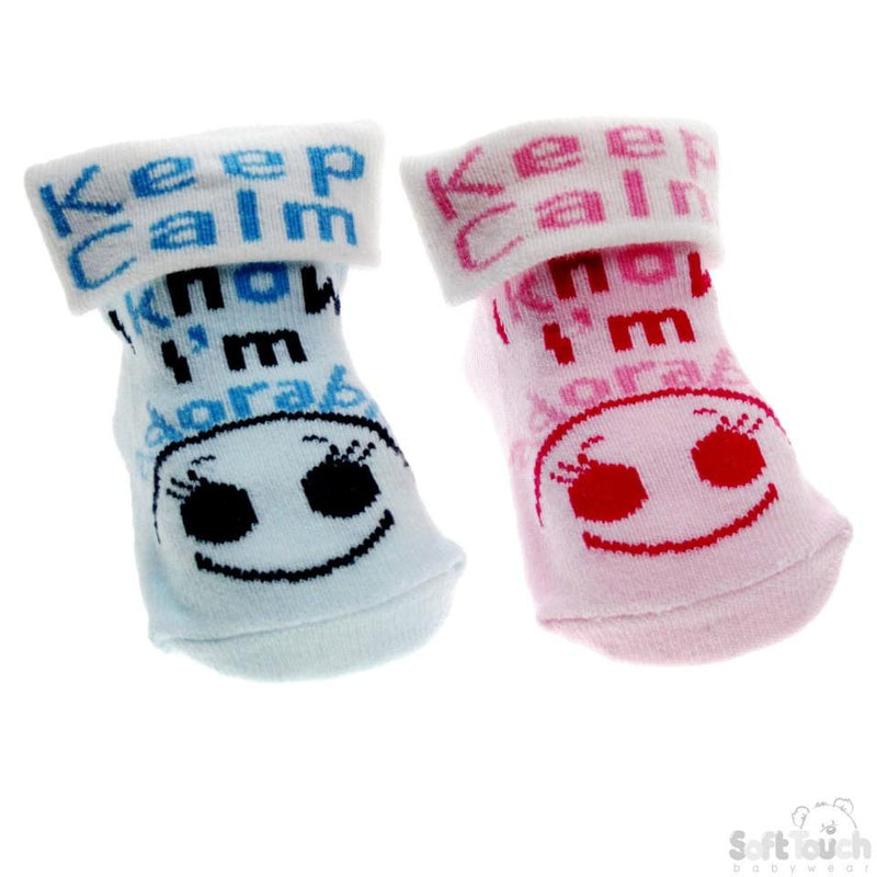 BABY SOCKS "I'M ADORABLE" (S240) - Kidswholesale.co.uk