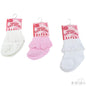 PLAIN JACQUARD SOCKS W/LACE: S247 - Kidswholesale.co.uk