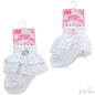 Plain White Socks W/Deep Lace: S37 - Kidswholesale.co.uk