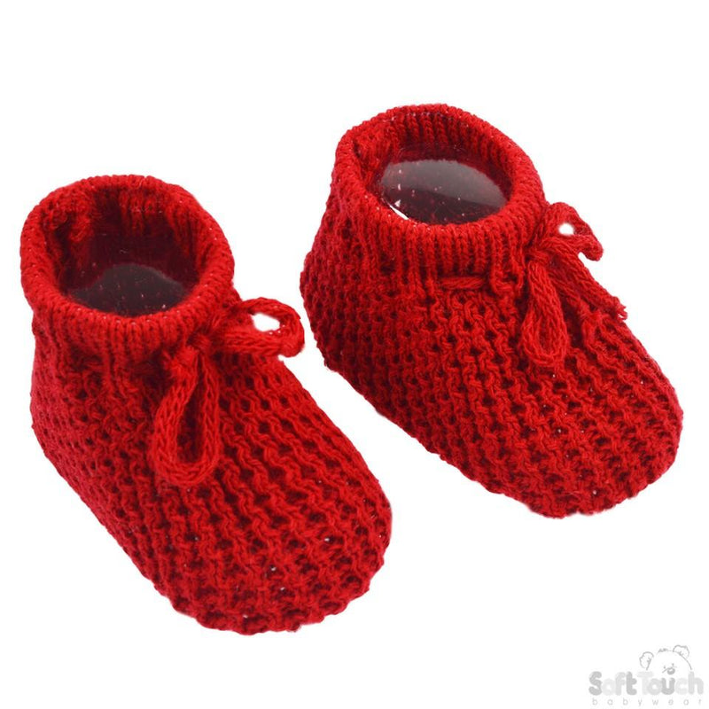 Red Acrylic Baby Bootees S401-R - Kidswholesale.co.uk