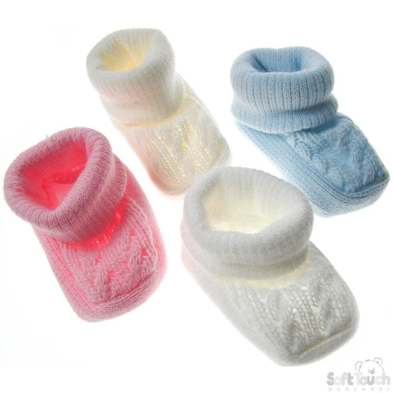 Acrylic Turnover Baby Bootees: S403 - Kidswholesale.co.uk