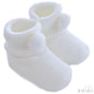 Acrylic Pom-Pom Baby Bootees White - S408-W - Kidswholesale.co.uk