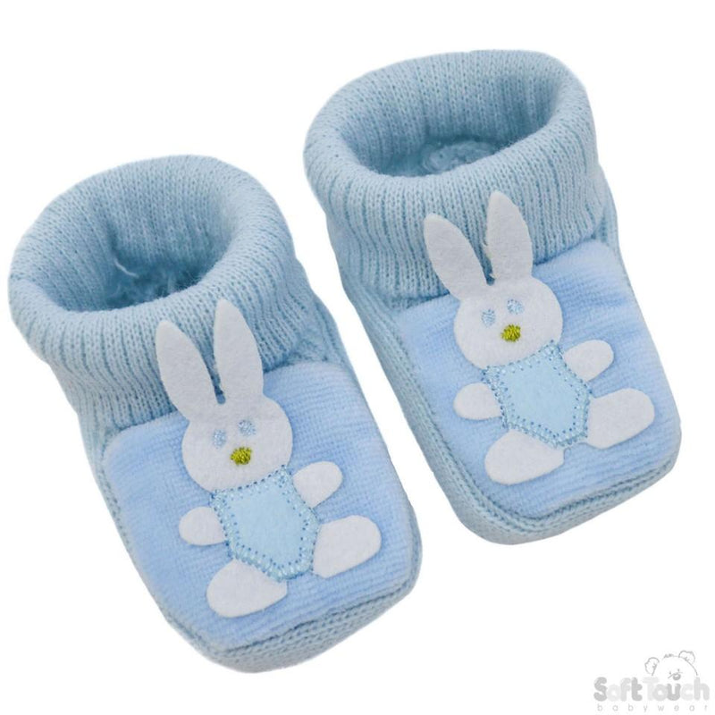 Acrylic Turnover Baby Bootees - Bunny : S424 - Kidswholesale.co.uk