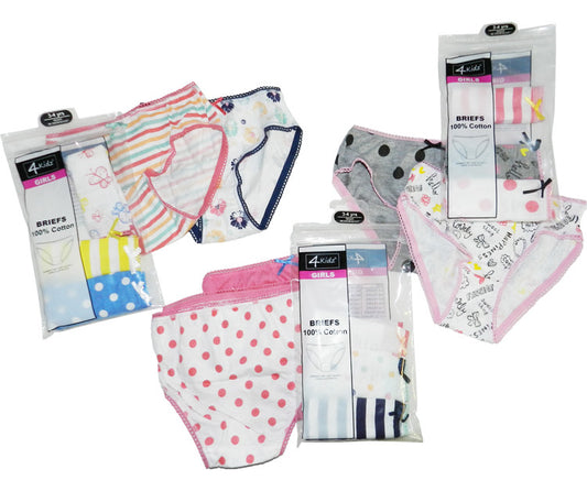 Girls 100% Cotton Briefs (2-6yrs)